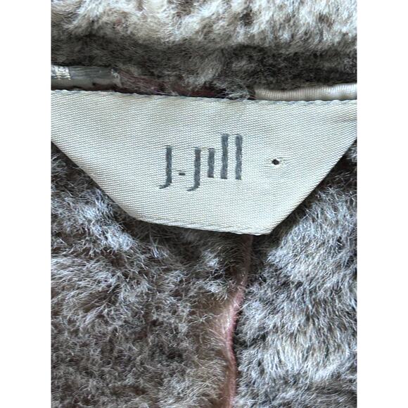 J. Jill 100% Leather Vest Jacket S Sherling Wine/Brown Front Zip Boho Indie - Picture 7 of 11